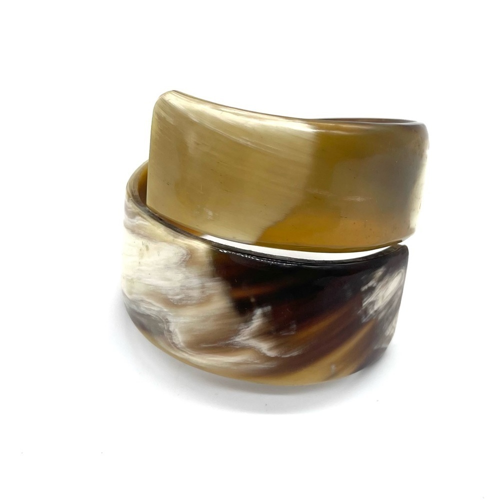 Spiral Buffalo Horn Bangle Bracelet